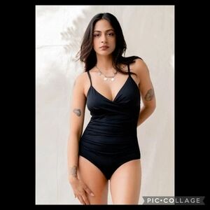 Black one piece swimsuit